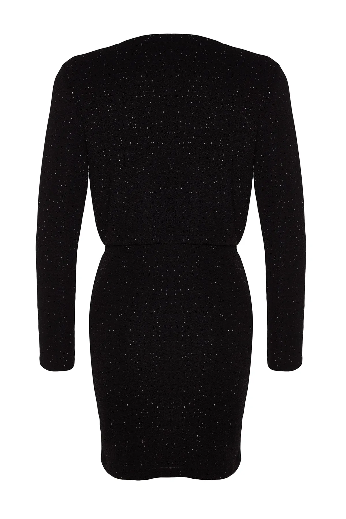Trendyol Collection  Schwarzes, zweireihiges, gestricktes, glitzerndes, elegantes Abendkleid TPRAW24EL00080