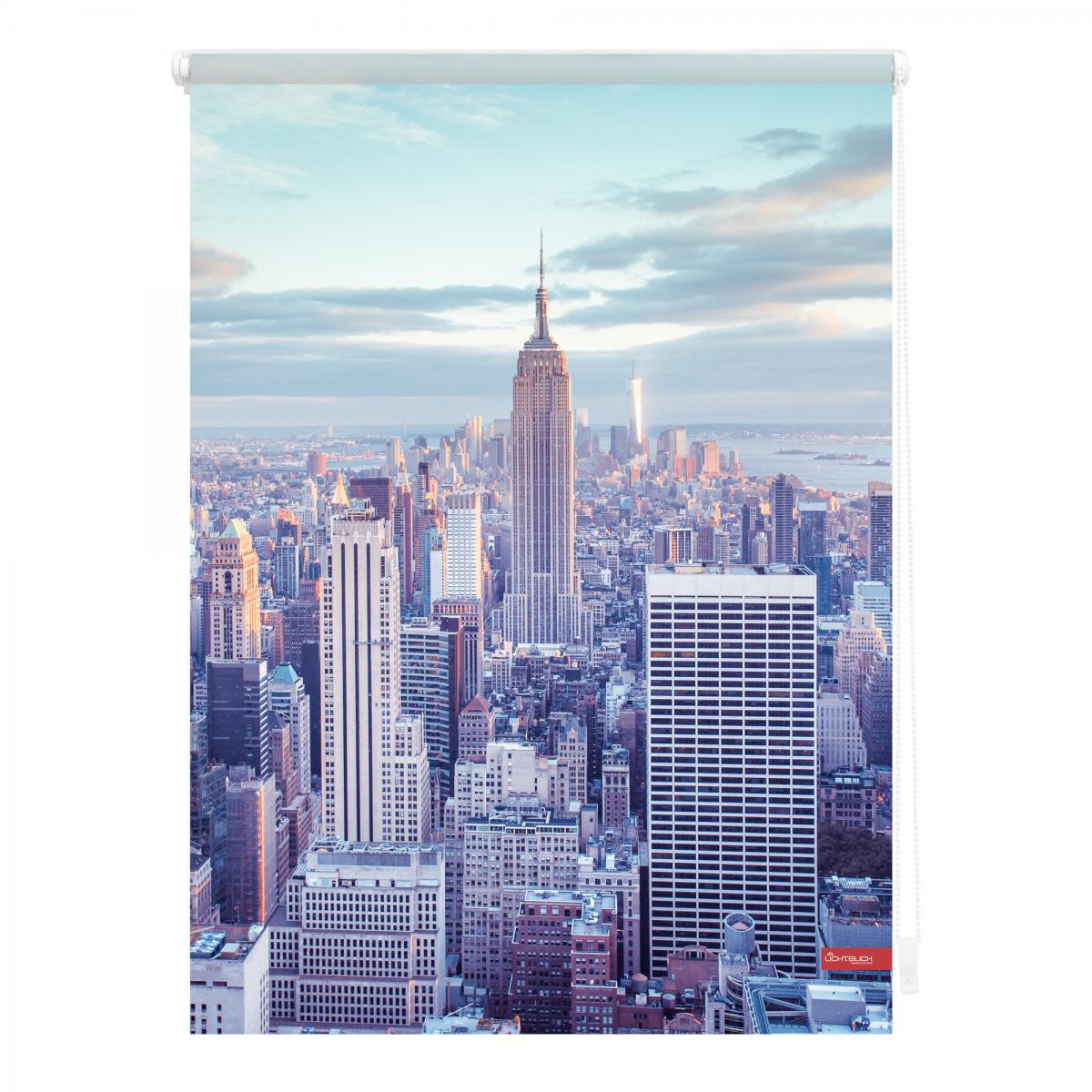 Lichtblick Rollo Klemmfix, ohne Bohren, blickdicht, New York - Blau, 70 x 150 cm (B x L)