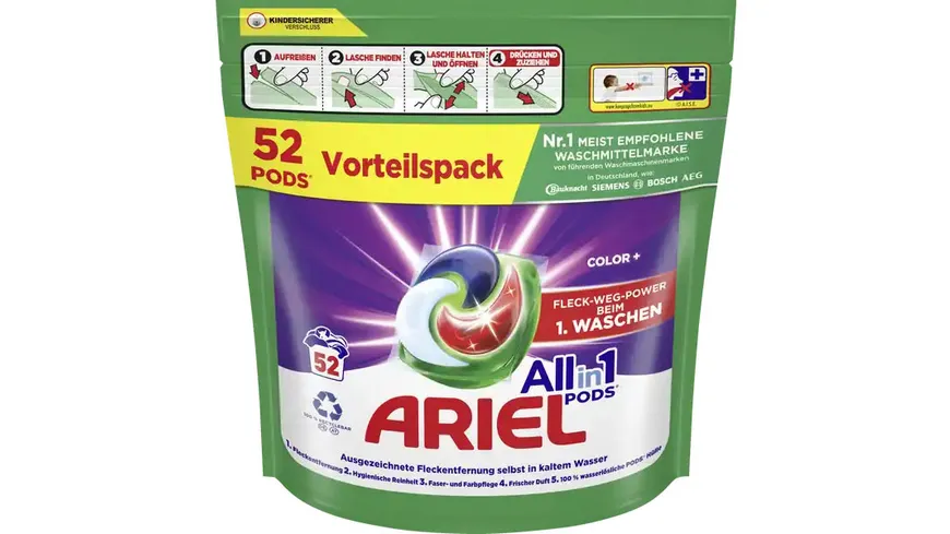 Ariel Colorwaschmittel All-in-1 Pods Color+ Vorteilspack