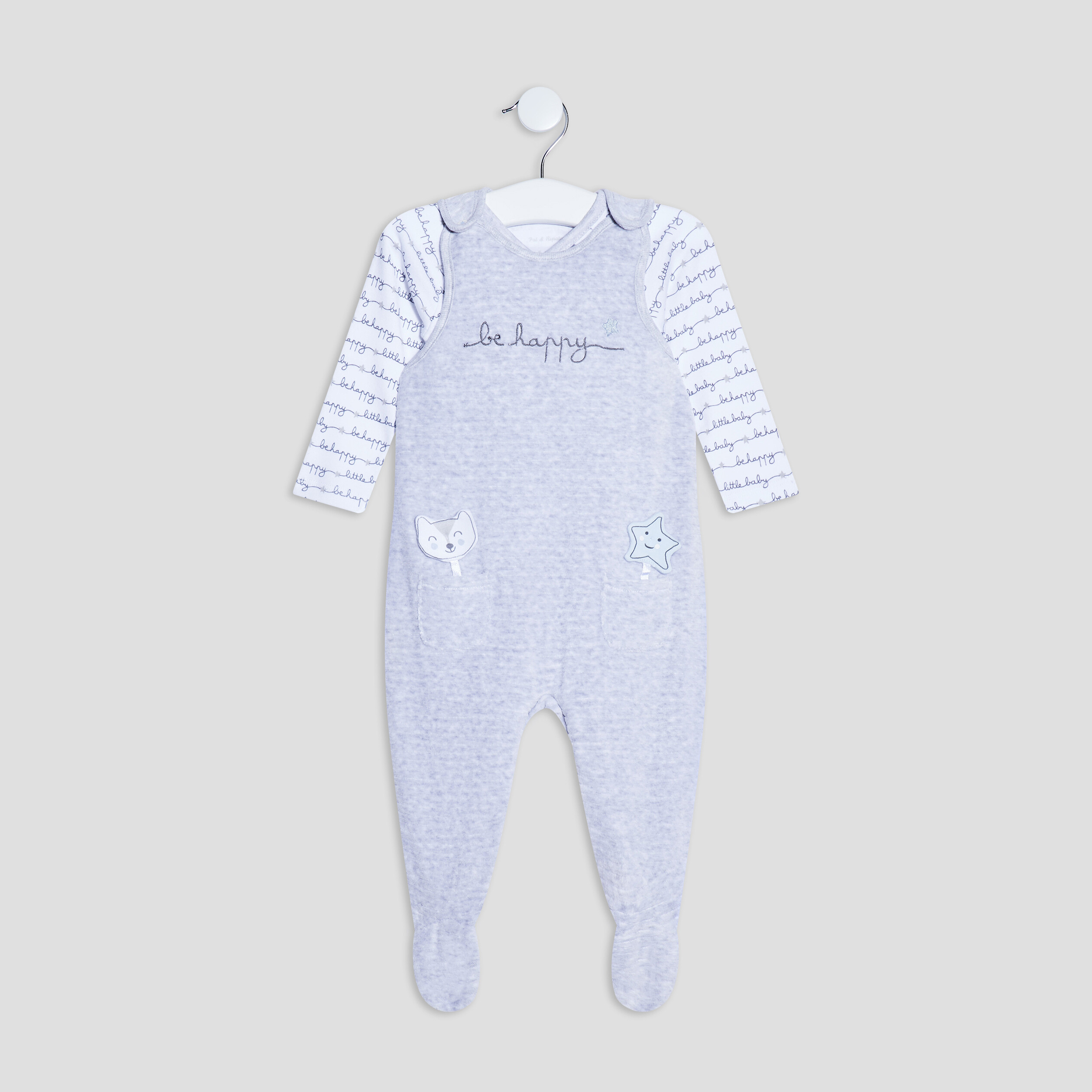 Ensemble 2 pièces gris bébé garçon | La Halle
