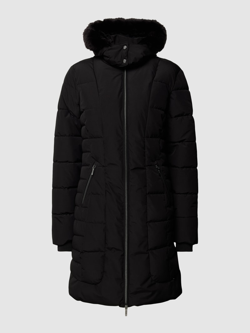 Steppjacke mit Zweiwege-Reißverschluss in schwarz