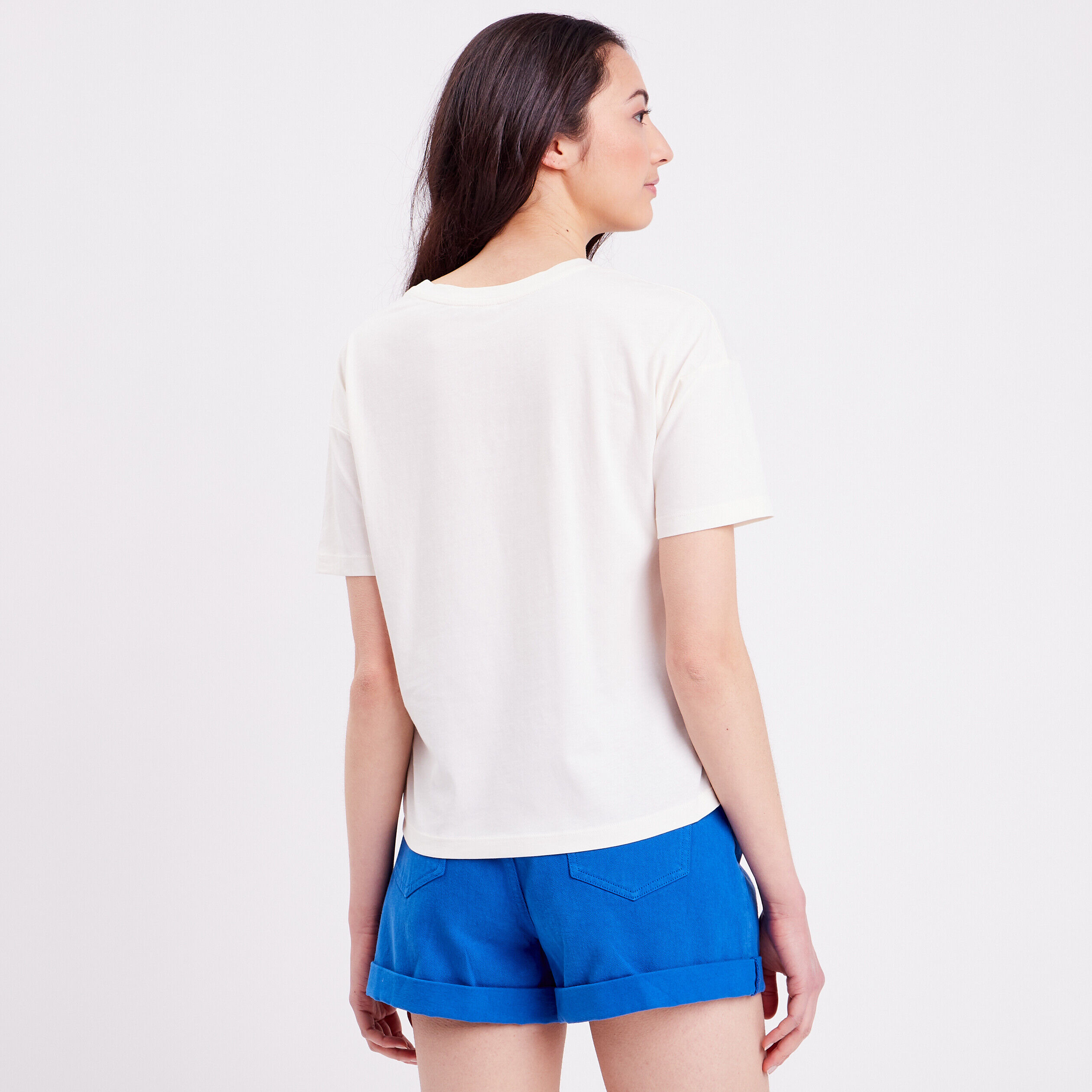 T-shirt manches courtes ecru femme | Cache Cache