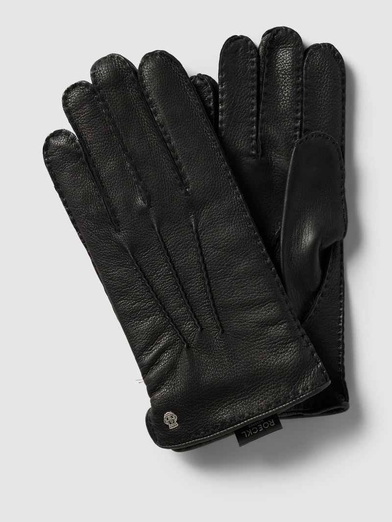 Handschuhe mit Label-Detail Modell 'Garmisch' in schwarz