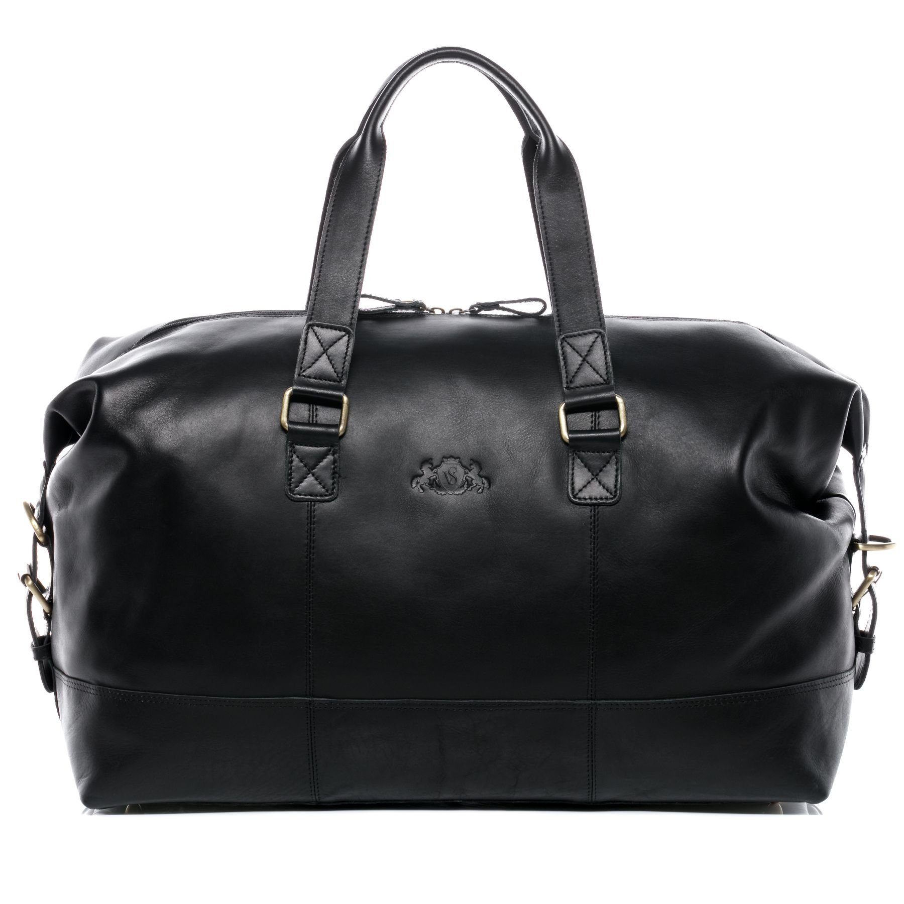 SID & VAIN Reisetasche Leder Weekender Unisex YALE, Echtleder Reisegepäck für Damen & Herren, Sporttasche XL schwarz