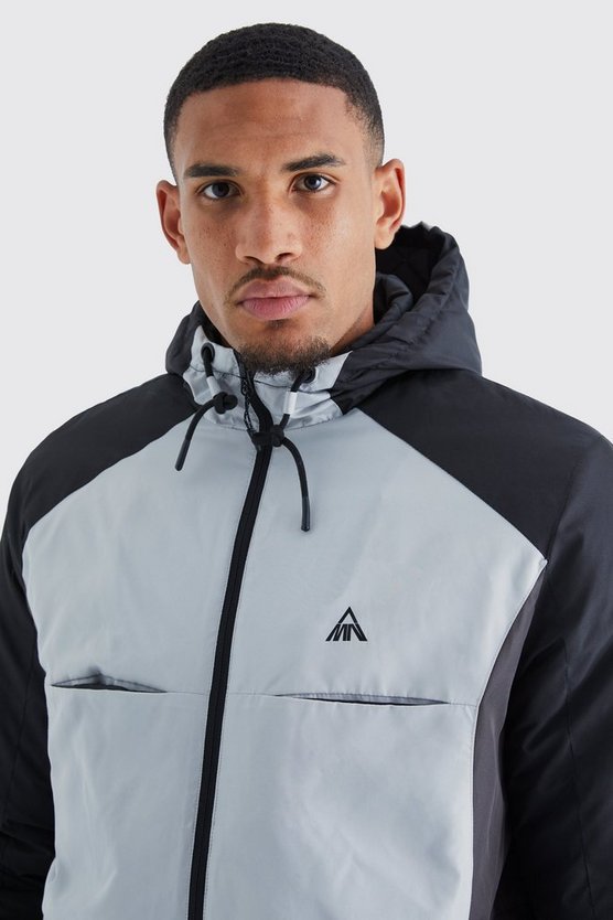 Tall lockere gepolsterte Ripstop Colorblock Jacke