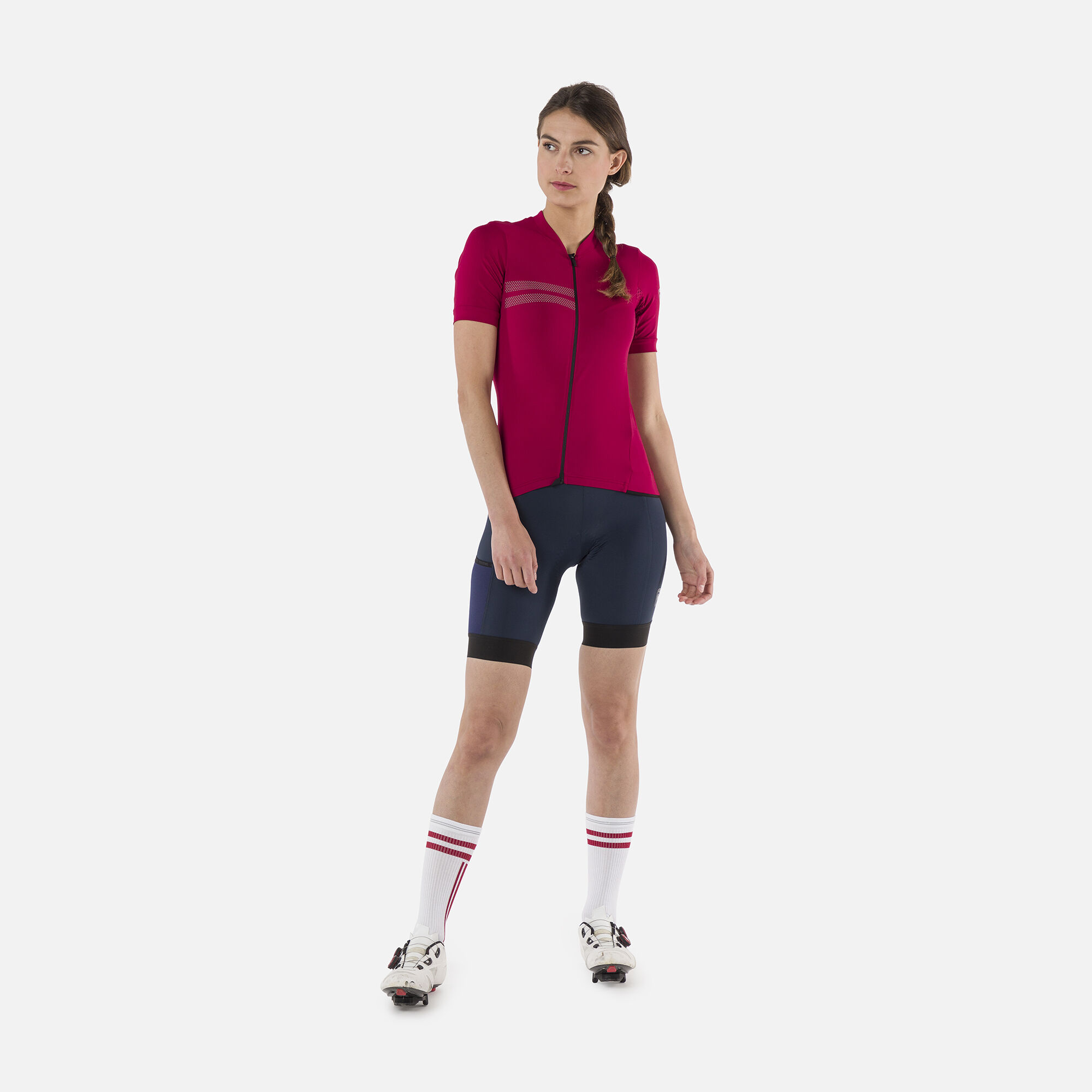 Maillot de vélo de route à manches courtes pour femme