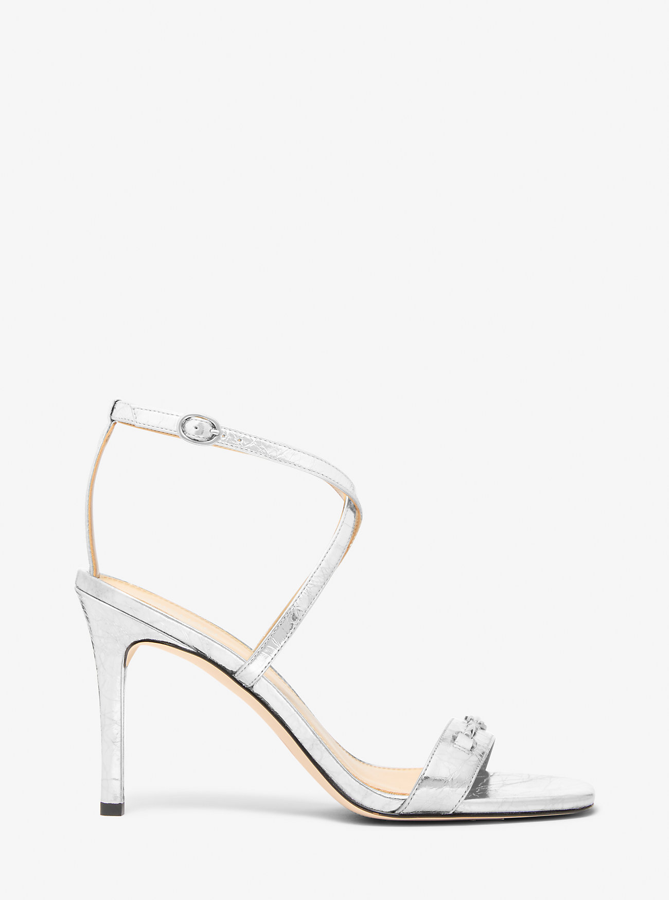 Lena Metallic Skinnsandal - SØLV