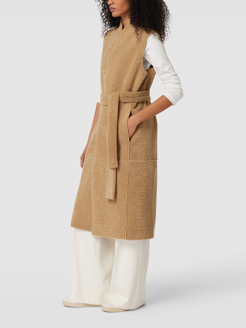 Weste mit Teddyfell Modell 'BUDE' in camel