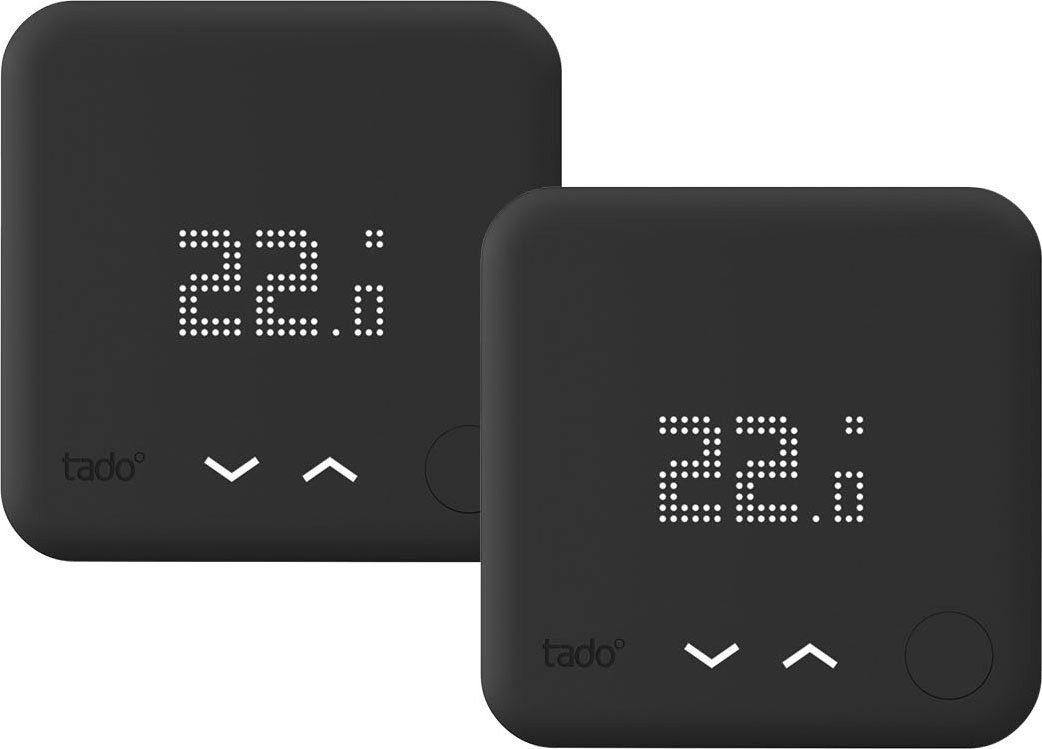 Tado Heizkörperthermostat Starter Kit mit 2 Smarten Thermostaten V3+ (Verkabelt) Fußbodenheiz.