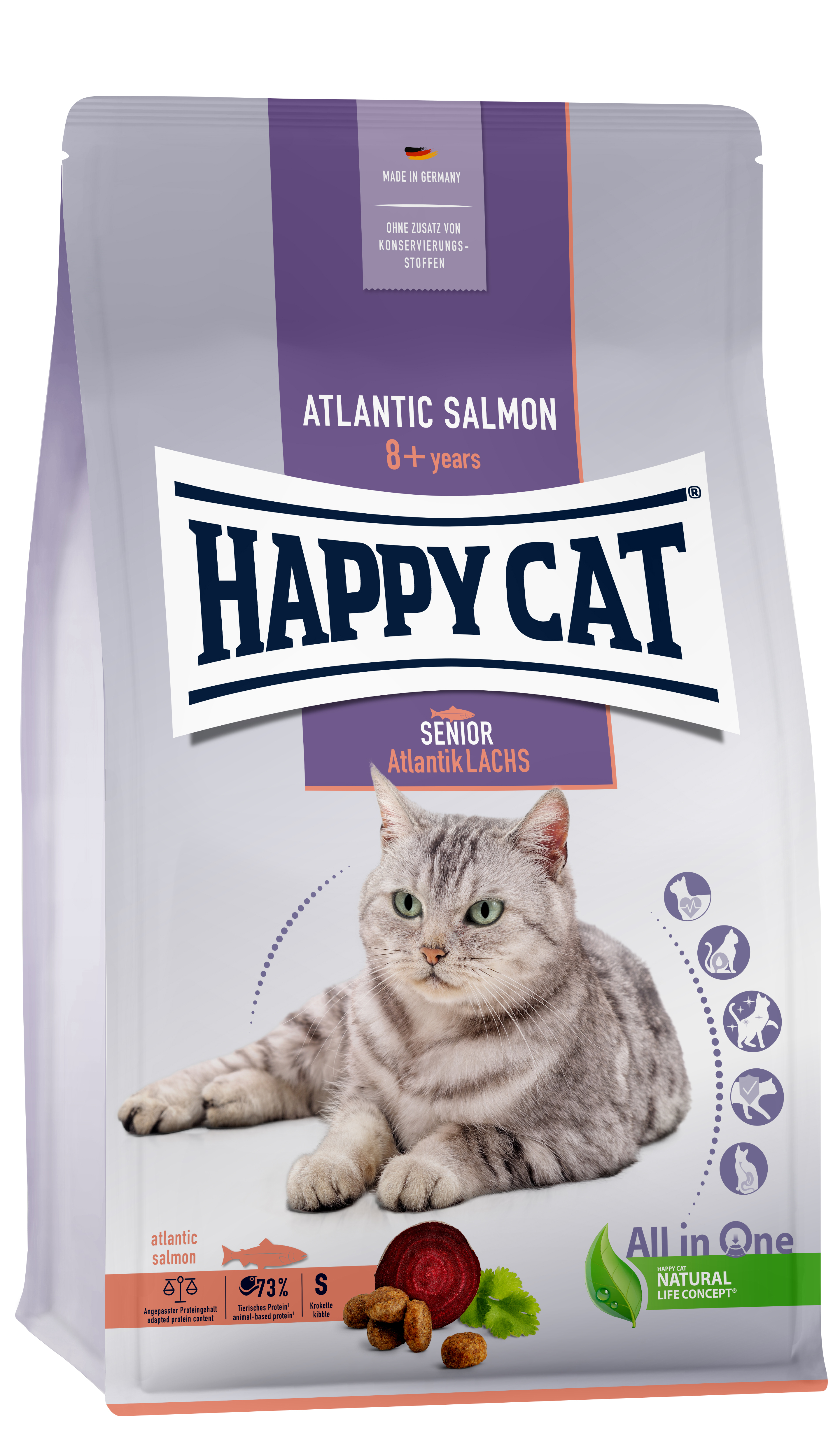 HAPPY CAT Trockenfutter HAPPY CAT Senior Atlantik Lachs 4 kg