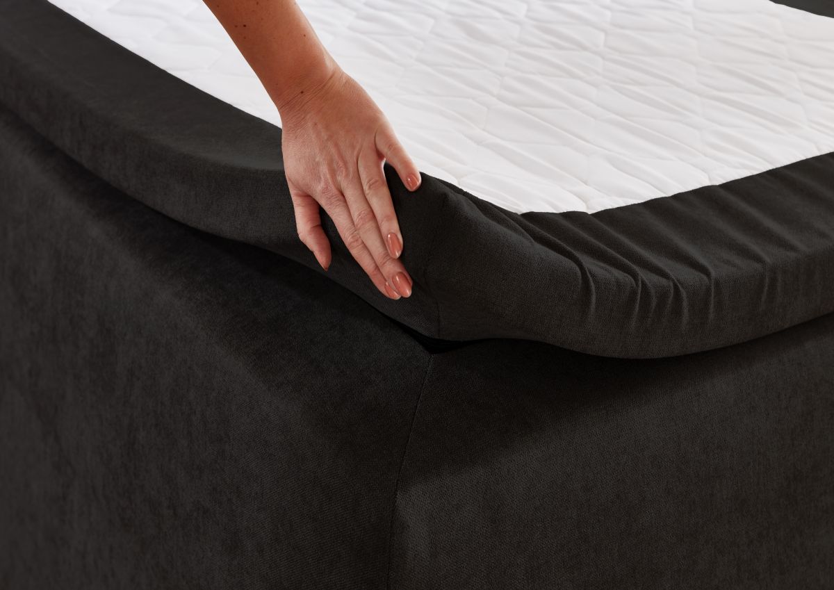 Sun Garden Boxspringbett Jeff mit Bettkasten Schwarz 100 x 200 cm