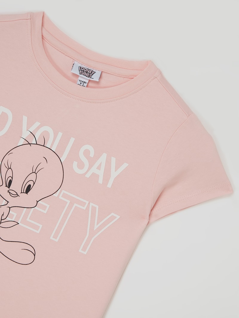 T-Shirt mit 'Looney Tunes™'-Print in rosa