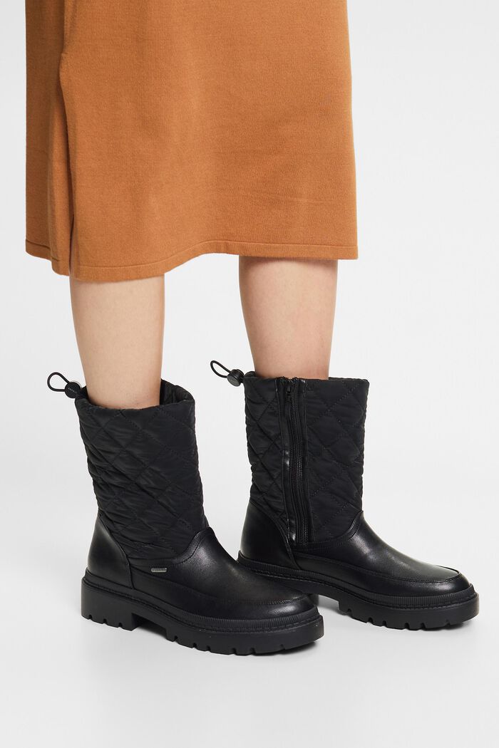 Wattierte Boots in Lederoptik