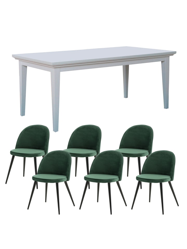 ebuy24 Essgruppe Venedig (7-teilig) Grün 95 x 276 cm günstig kaufen onesize