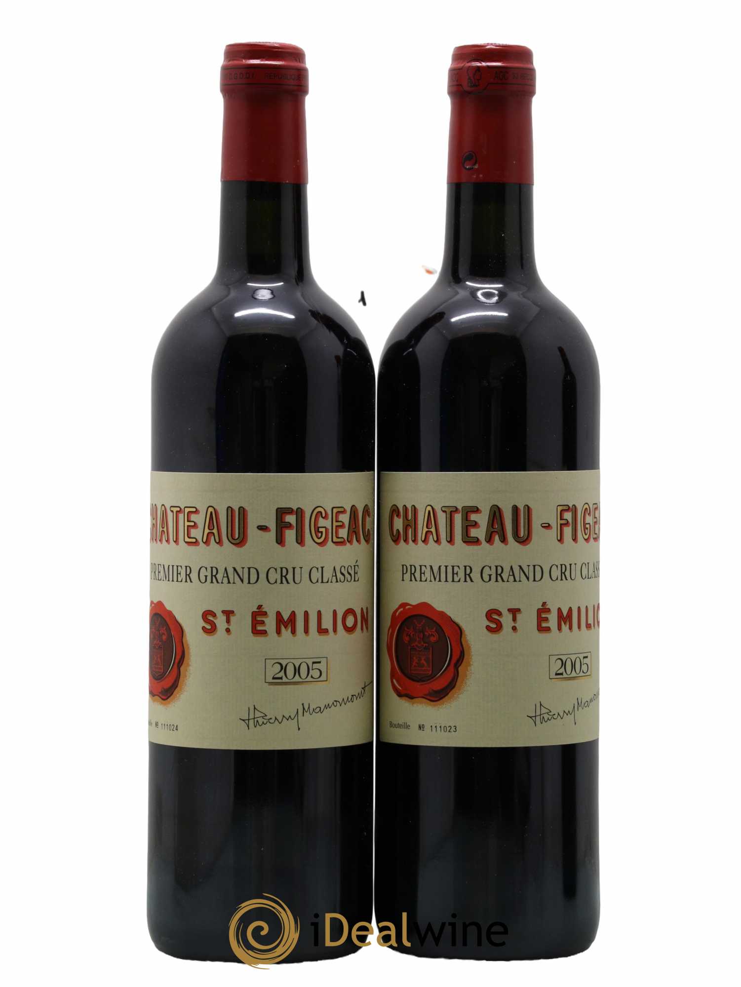 Château Figeac 1er Grand Cru Classé A  2005 - Lot de 2 Bouteilles