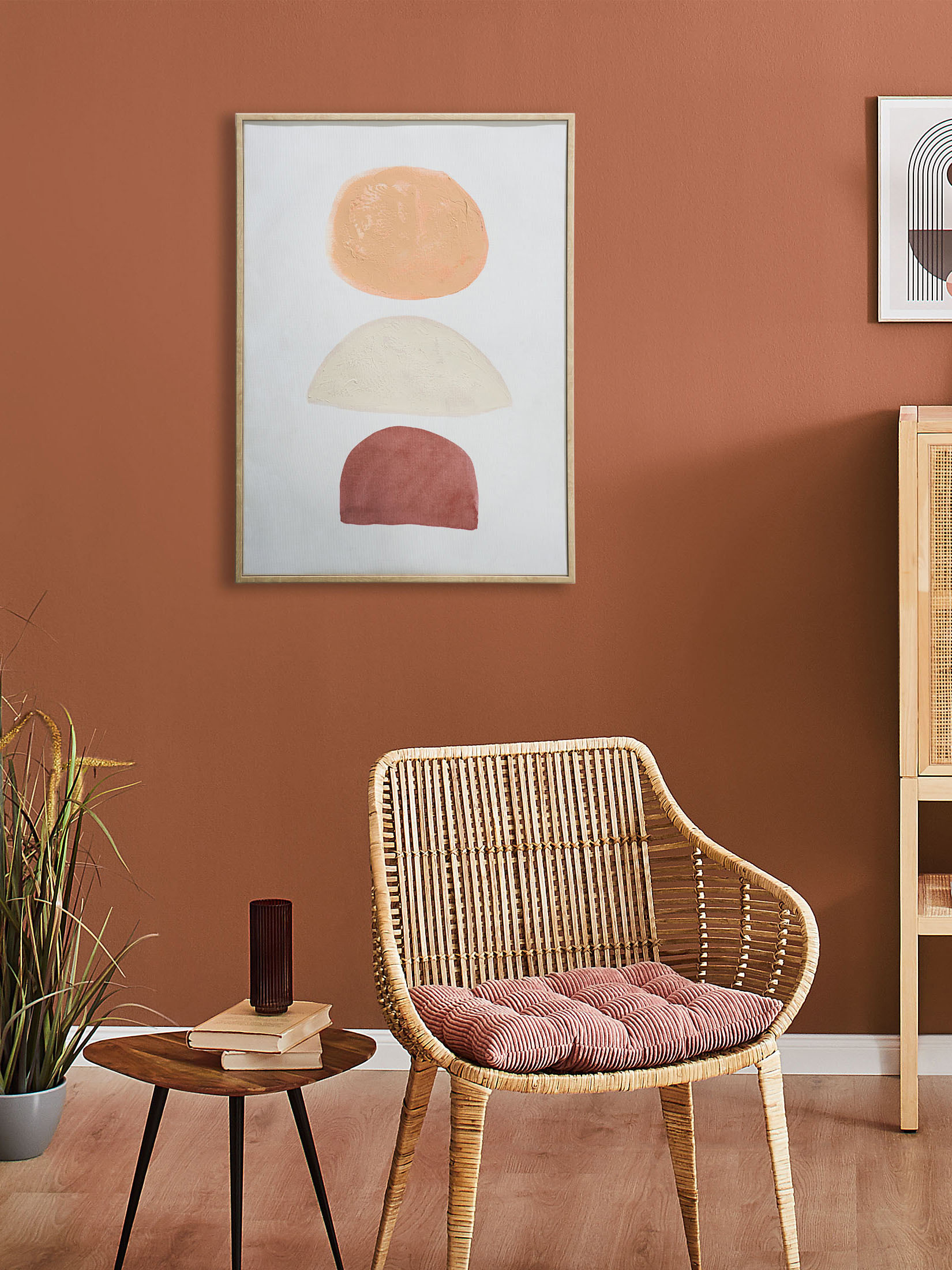 Mandana Leinwand-Druck-handbemalt, Multicolor