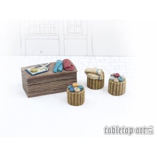 Townsfolk Miniatures - Cloth Merchant Sales Stand (4)
