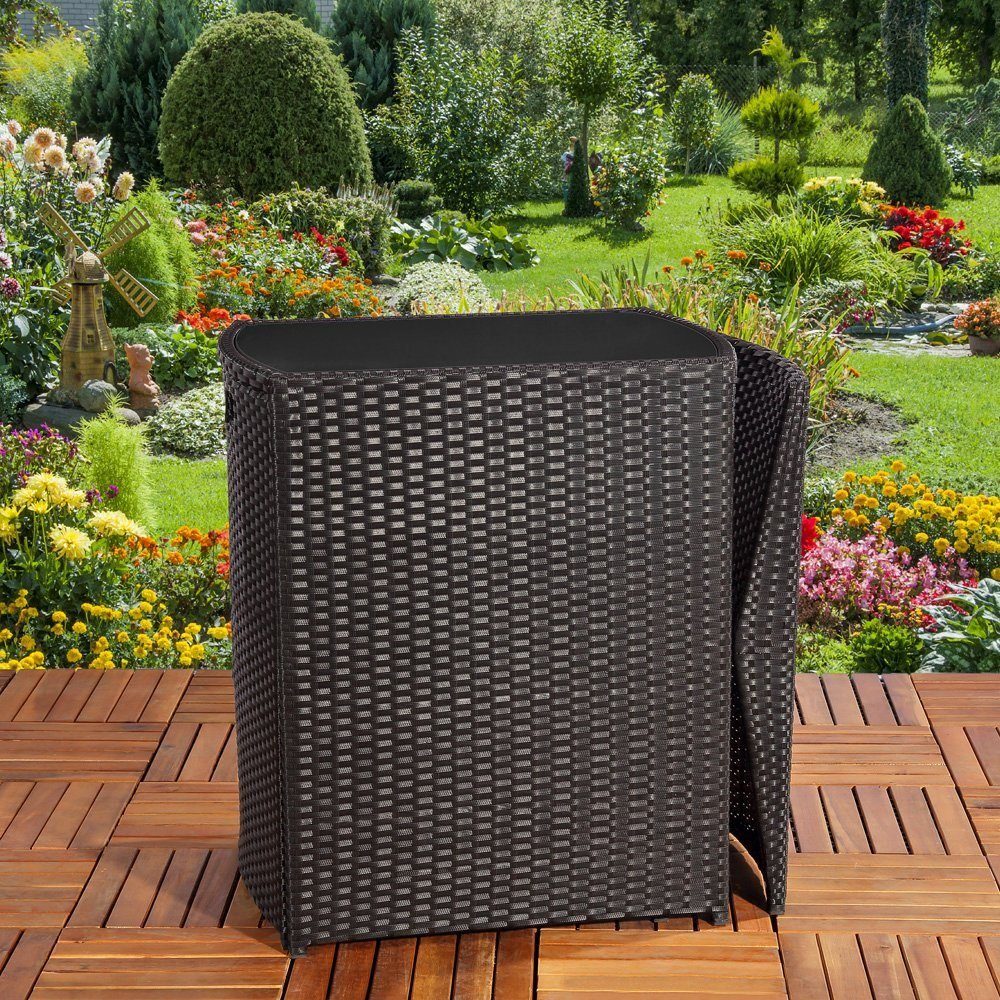 Melko Gartenlounge-Set Gartenmöbel Sitzgarnitur Essgruppe 3er Set Tisch&2 Stühle Polyrattan, (Set, 4-tlg), Beansprucht wenig Platz