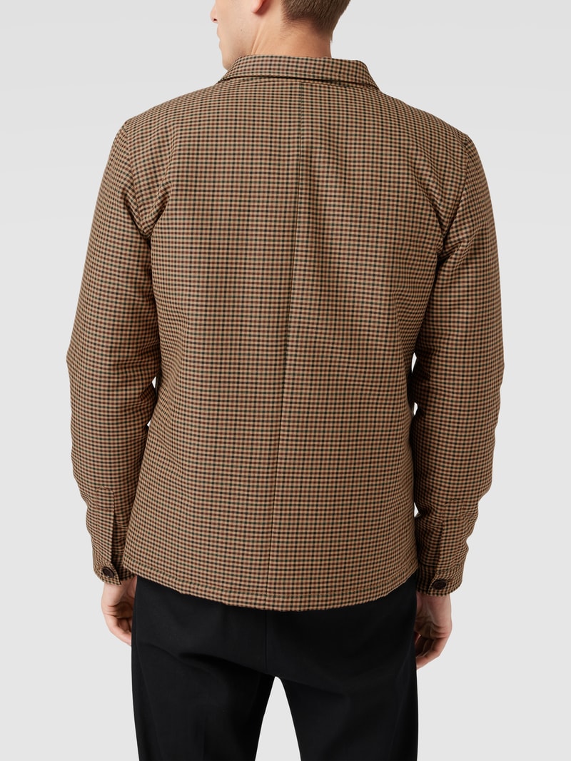 Hemdjacke mit Karomuster Modell 'MAN WORK JACKET' in camel