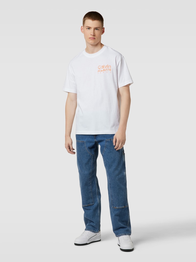 T-Shirt mit Rundhalsausschnitt Modell 'BOLD COLOR INSTITUTIONAL' in weiß