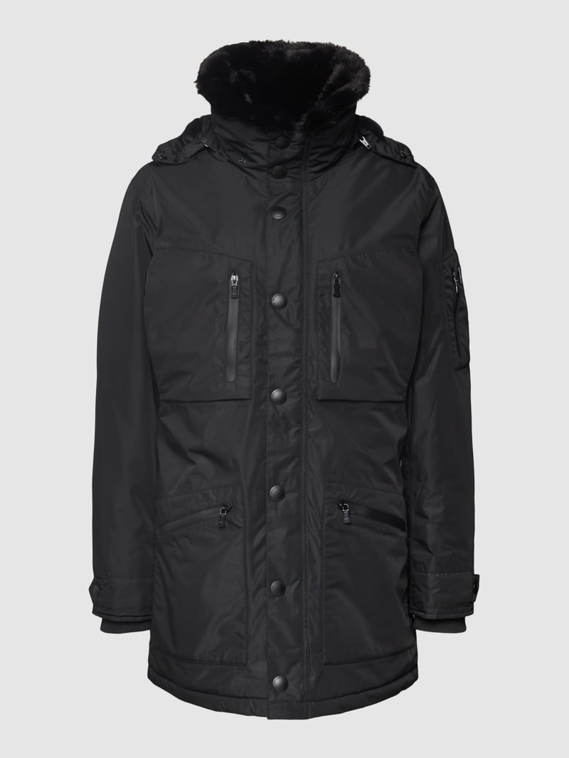 Jacke mit Label-Patch Modell 'PALADIUM' in schwarz