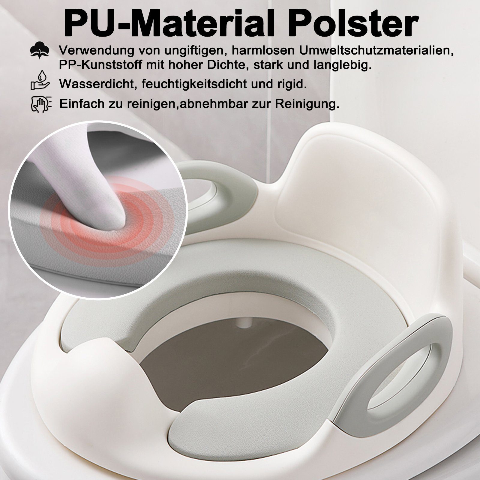 UISEBRT Kinder-WC-Sitz Toilettensitz WC Sitz, mit Spritzschutz, Griffe