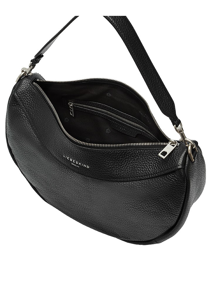 LIEBESKIND BERLIN Leder-Schultertasche in Schwarz - (B)37,5 x (H)24,5 x (T)13 cm günstig kaufen onesize