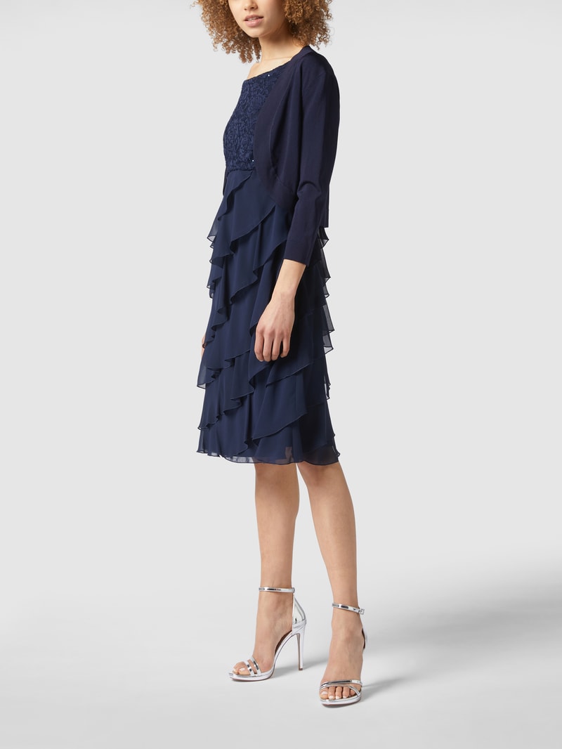 Bolero mit Schalkragen in marineblau