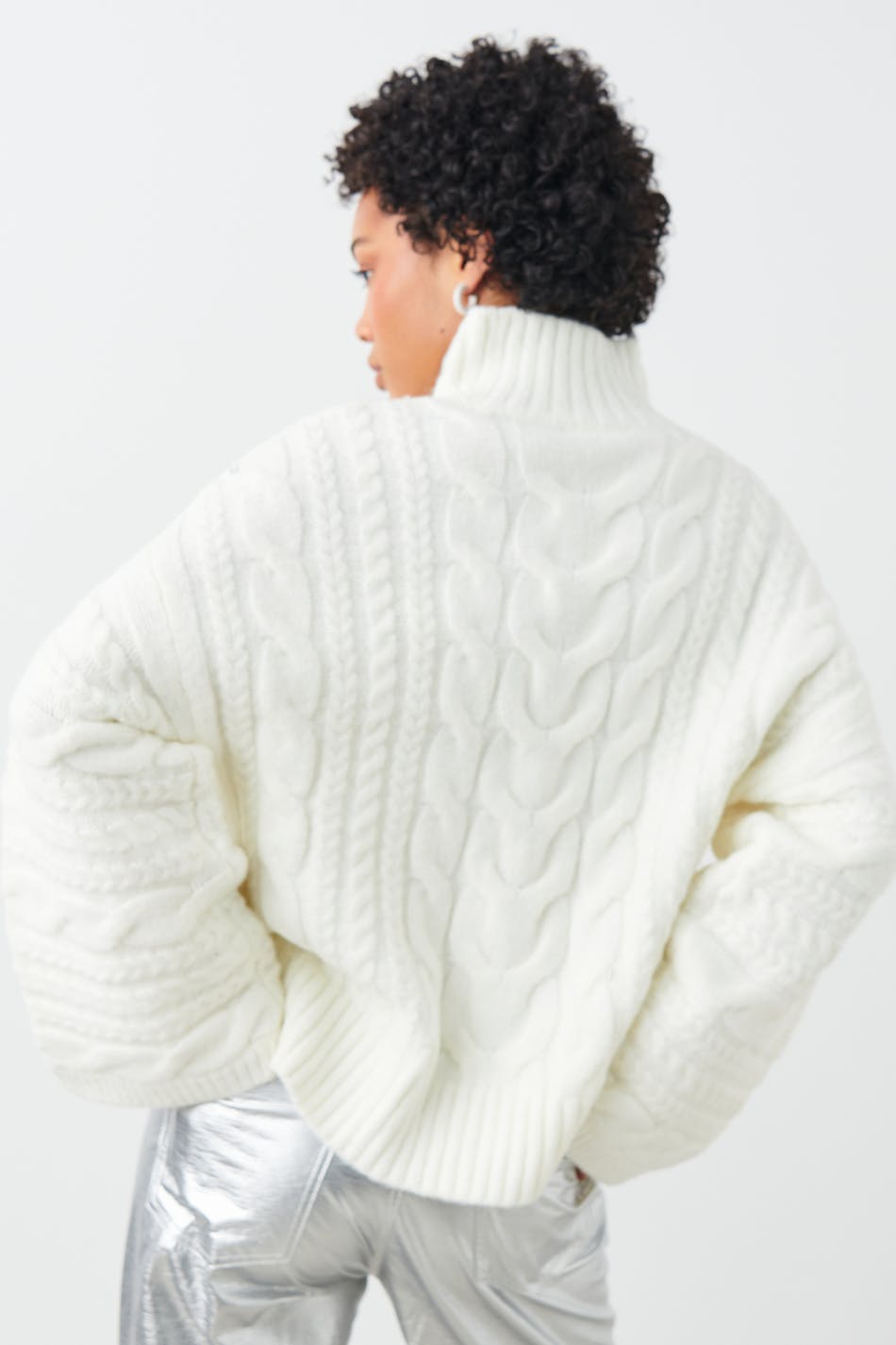 Cable knitted sweater