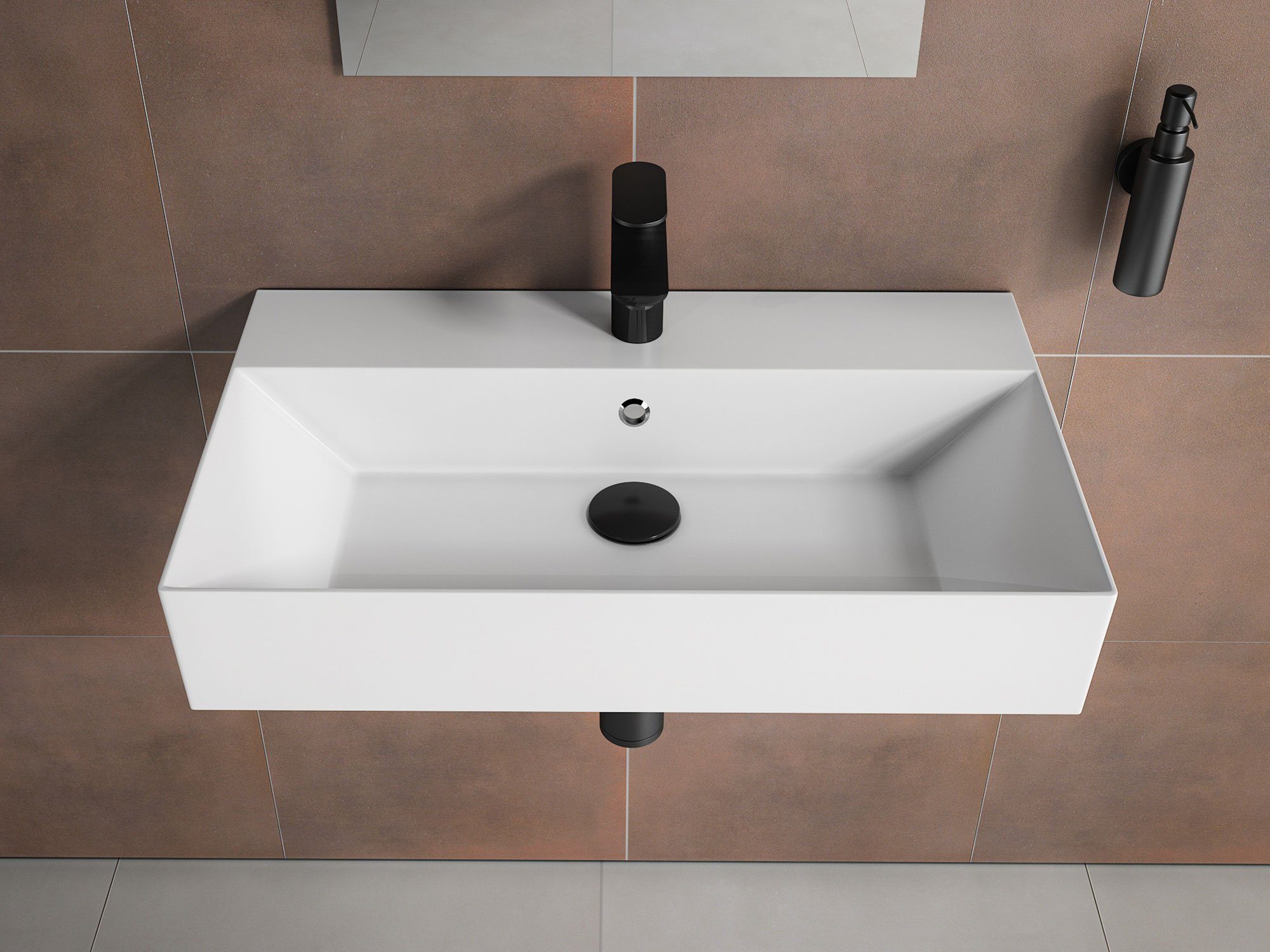 Aqua Bagno Aufsatzwaschbecken Aqua Bagno Keramik Aufsatzwaschtisch Waschtisch (Packung)