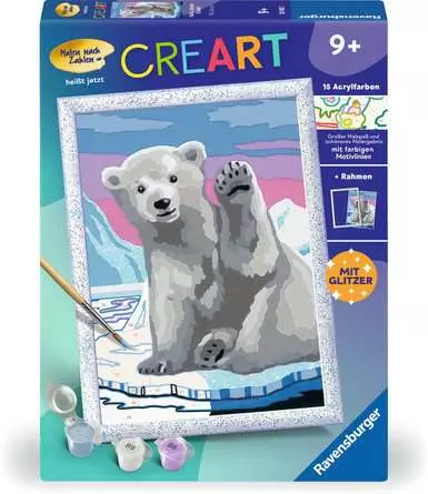 CreArt Hallo, kleiner Eisbär! - Malen nach Zahlen für Kinder ab 9 Jahren