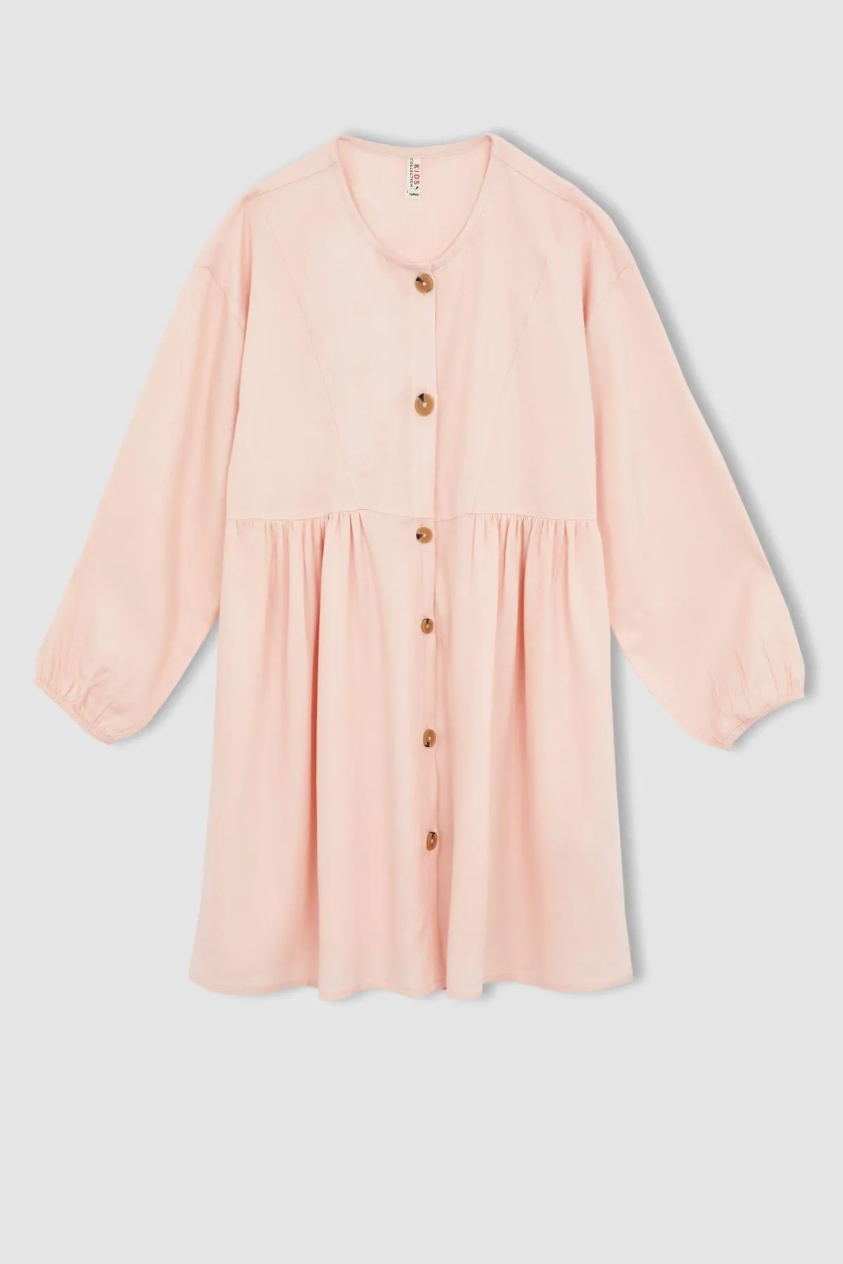 DeFacto  Mädchenkleid mit Rundhalsausschnitt und langen Ärmeln