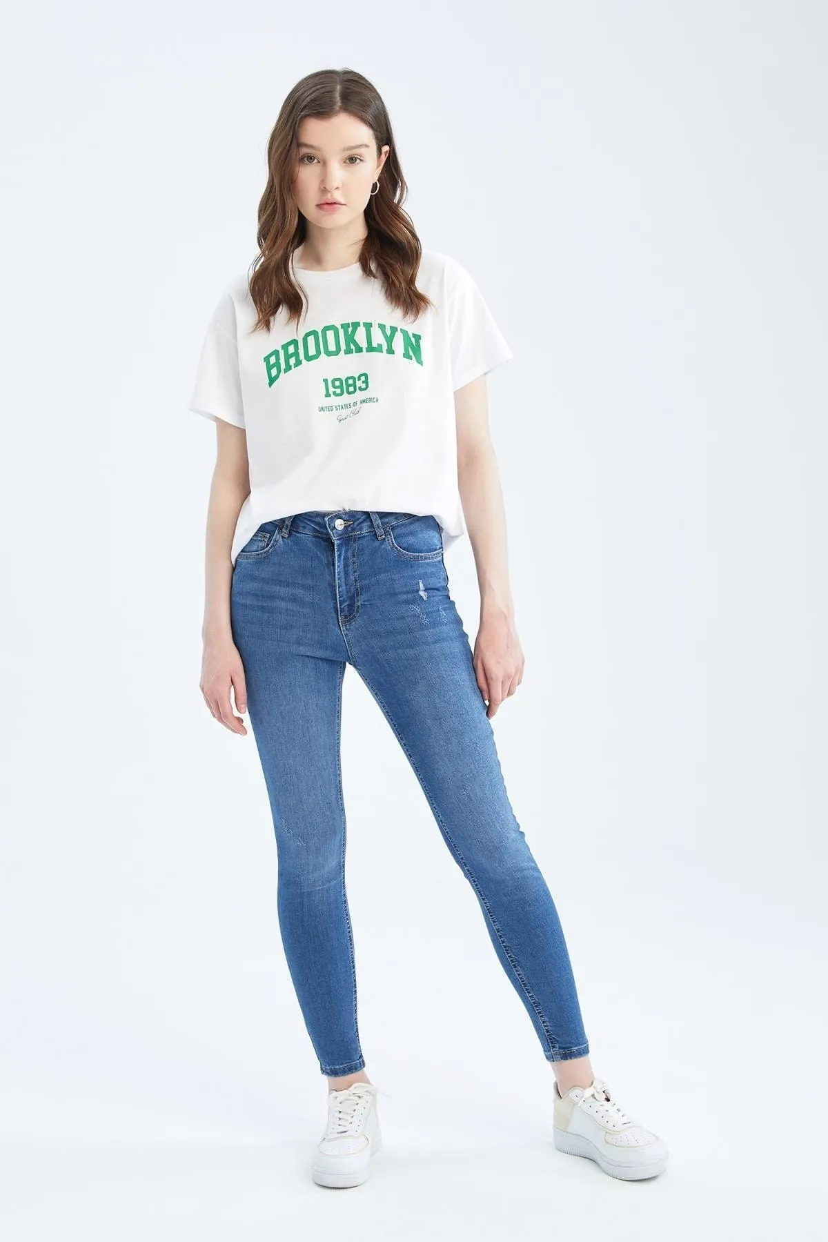 DeFacto  Rebace Skinny Fit Jeanshose mit zerrissenen Details