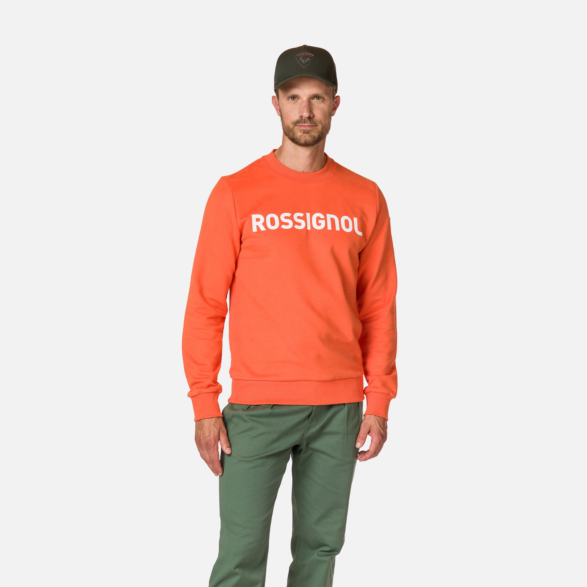 Sweat en coton à col rond Logo Homme