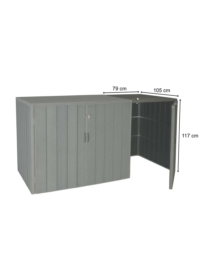 MCW 1er-/2er-WPC-Mülltonnenverkleidung Erweiterung J28, Grau günstig kaufen onesize