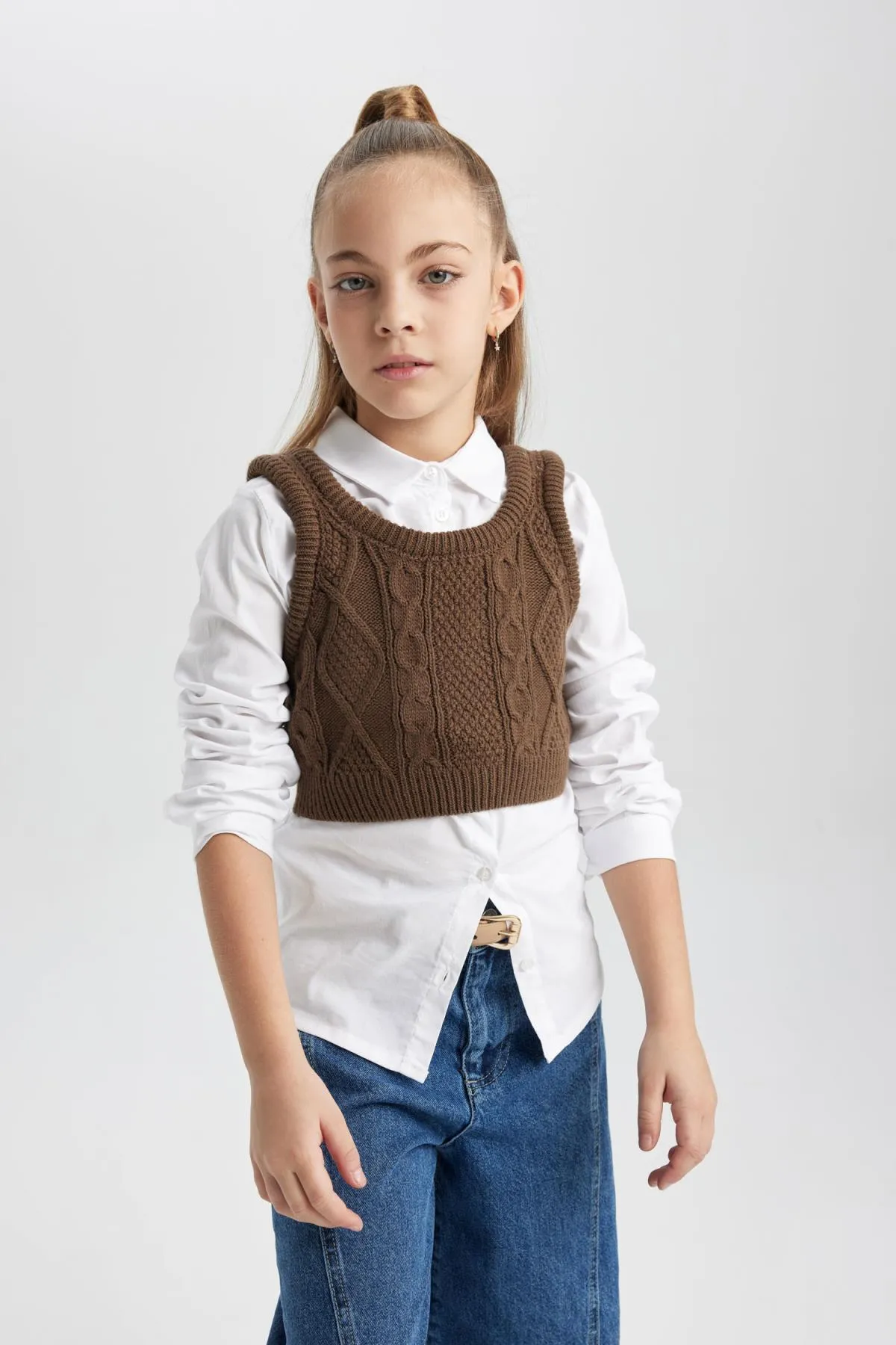 DeFacto  Mädchen-Strickpullover mit Trägern