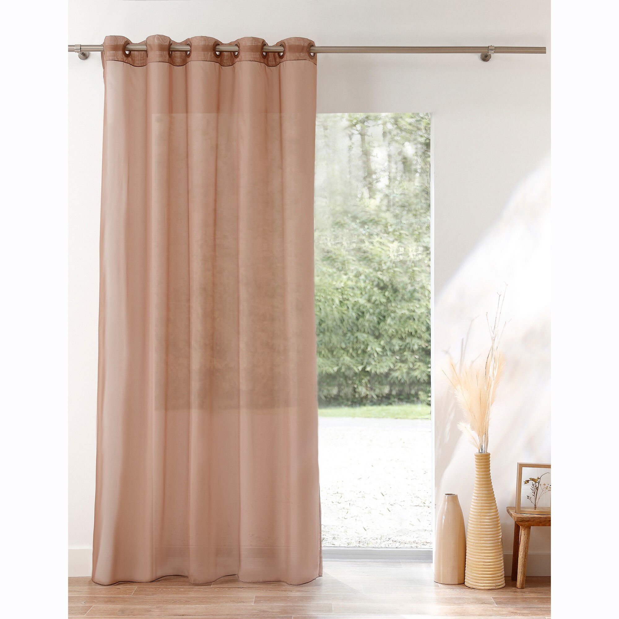 Panneau voile uni finition œillets