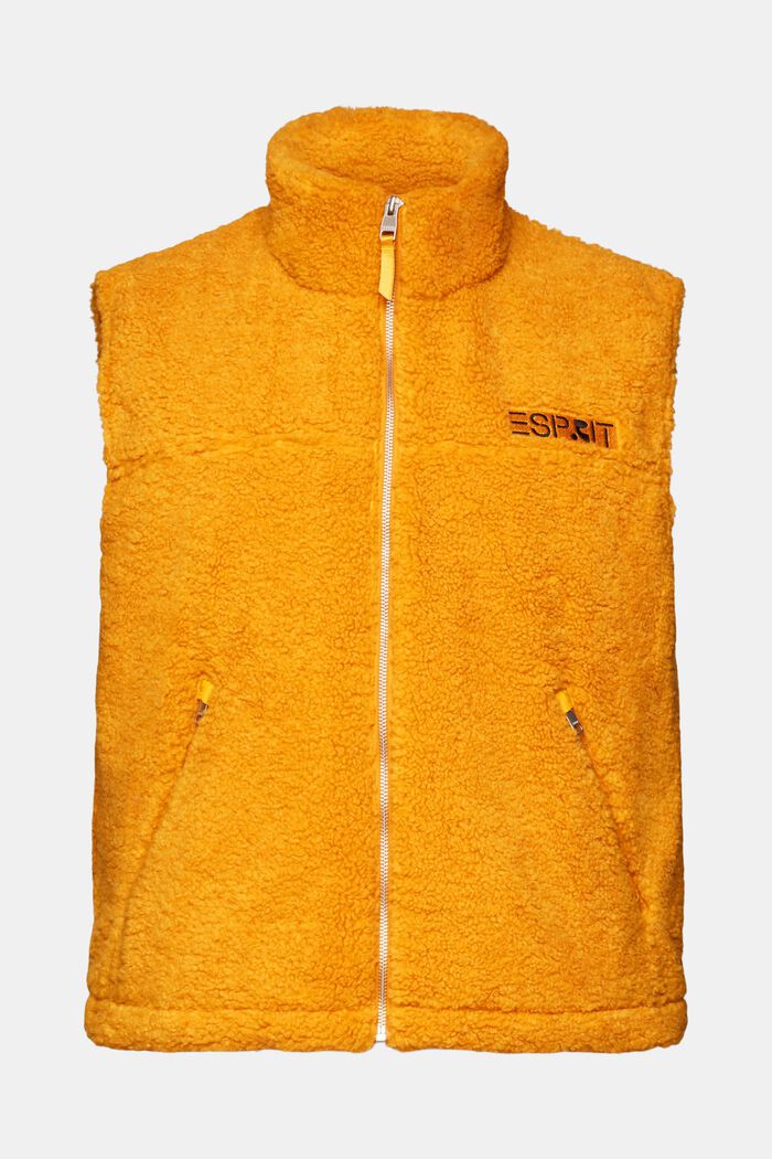 Weste aus Teddyfleece mit Logo-Stitching