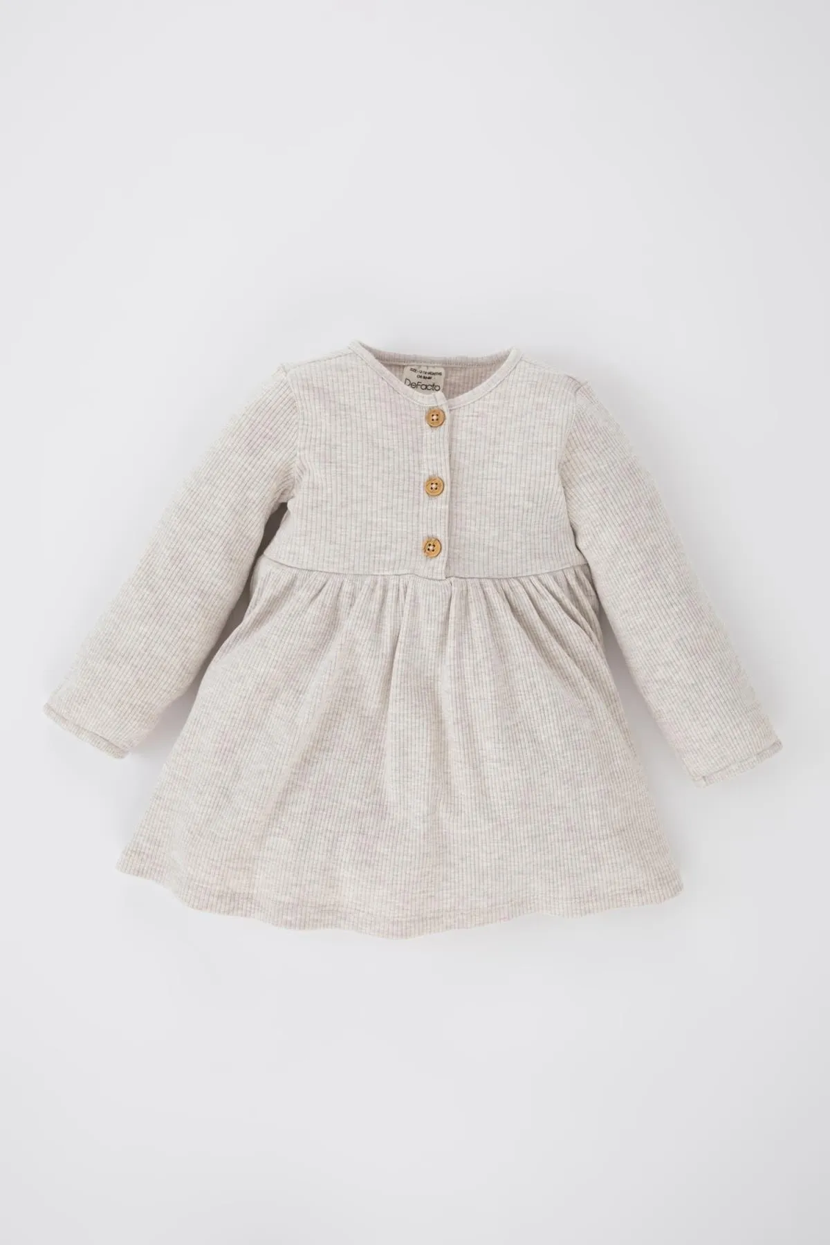 DeFacto  Geripptes Camisole-Kleid mit langen Ärmeln für Babys