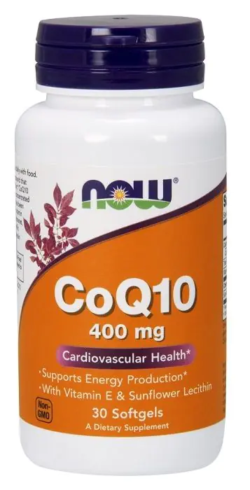 Now Foods CoQ10 са витамином Е и сунцокретовим лецитином 400 мг, дијететски суплемент са коензимом Q10, витамином Е и лецитином, капсуле
