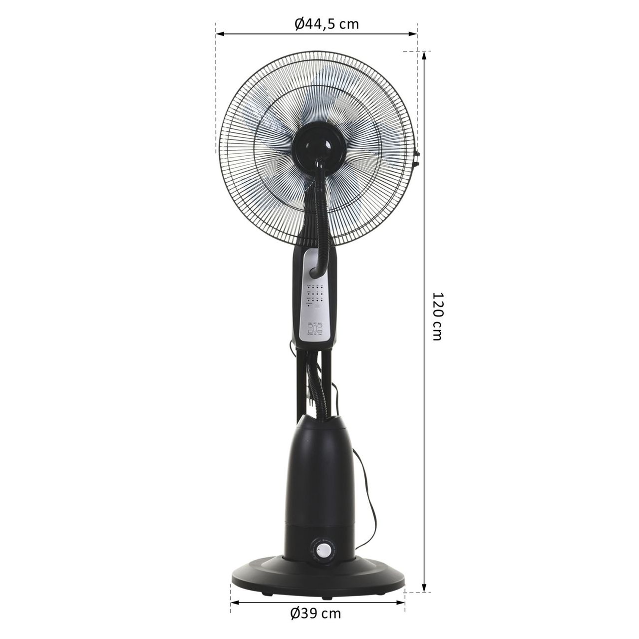 HOMCOM Standventilator mit 2,8 Liter Wasserzerstäuber Lüfter Nebelfunktion