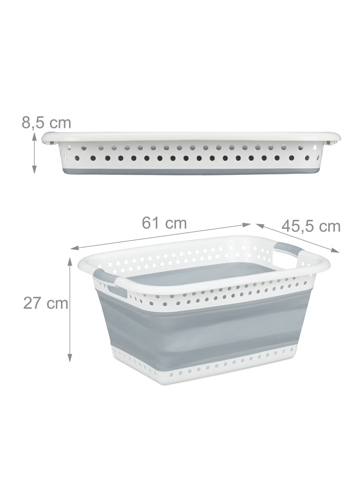 relaxdays Wäschekorb in Grau - (B)61 x (H)27 x (T)45,5 cm günstig kaufen onesize
