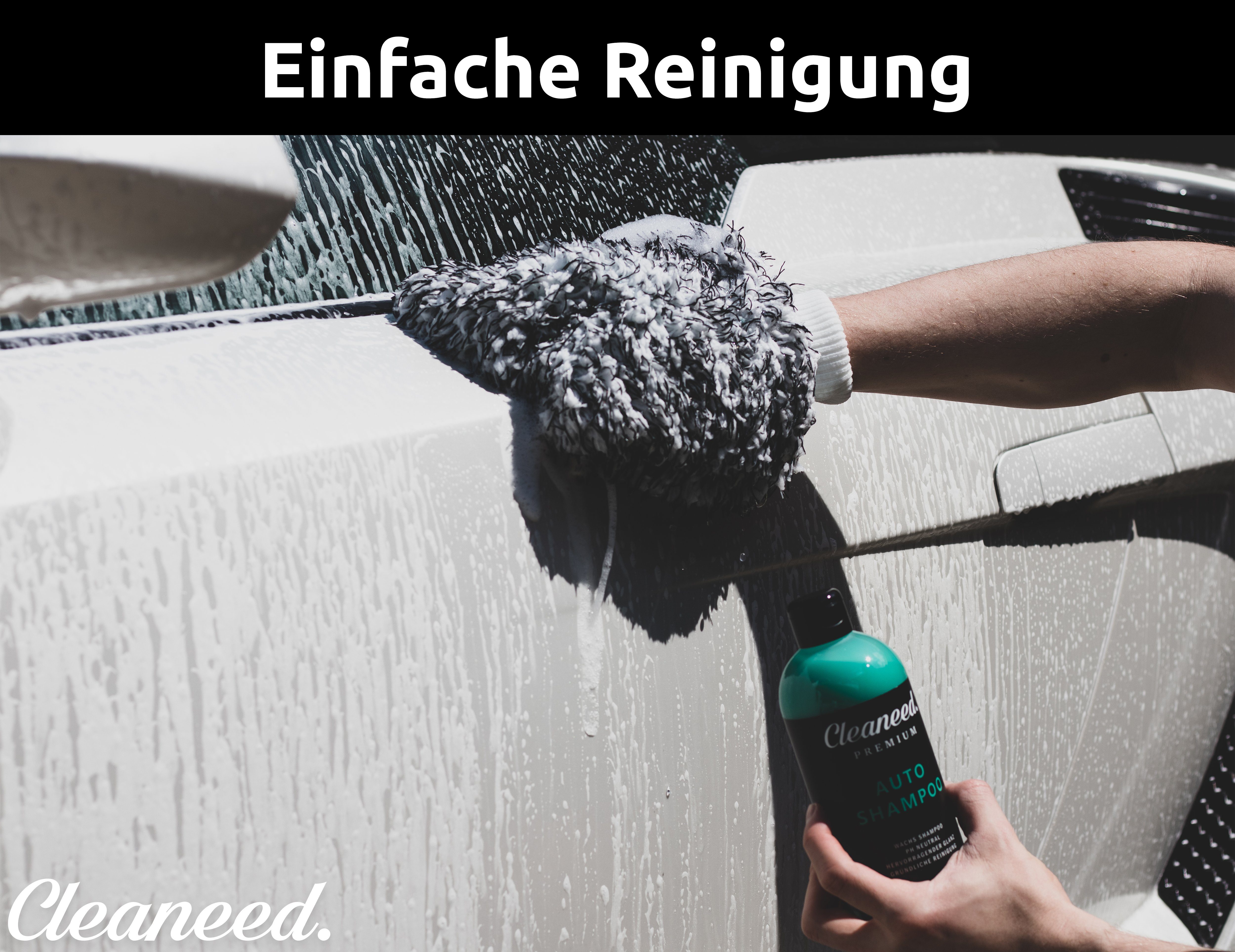 Cleaneed Waschhandschuh Premium Waschhandschuh (Besonders Lackschonend Dank extra weicher Mikrofaser), Extra Saugstark - Für Auto, Felgen und Motorrad - Autoschwamm