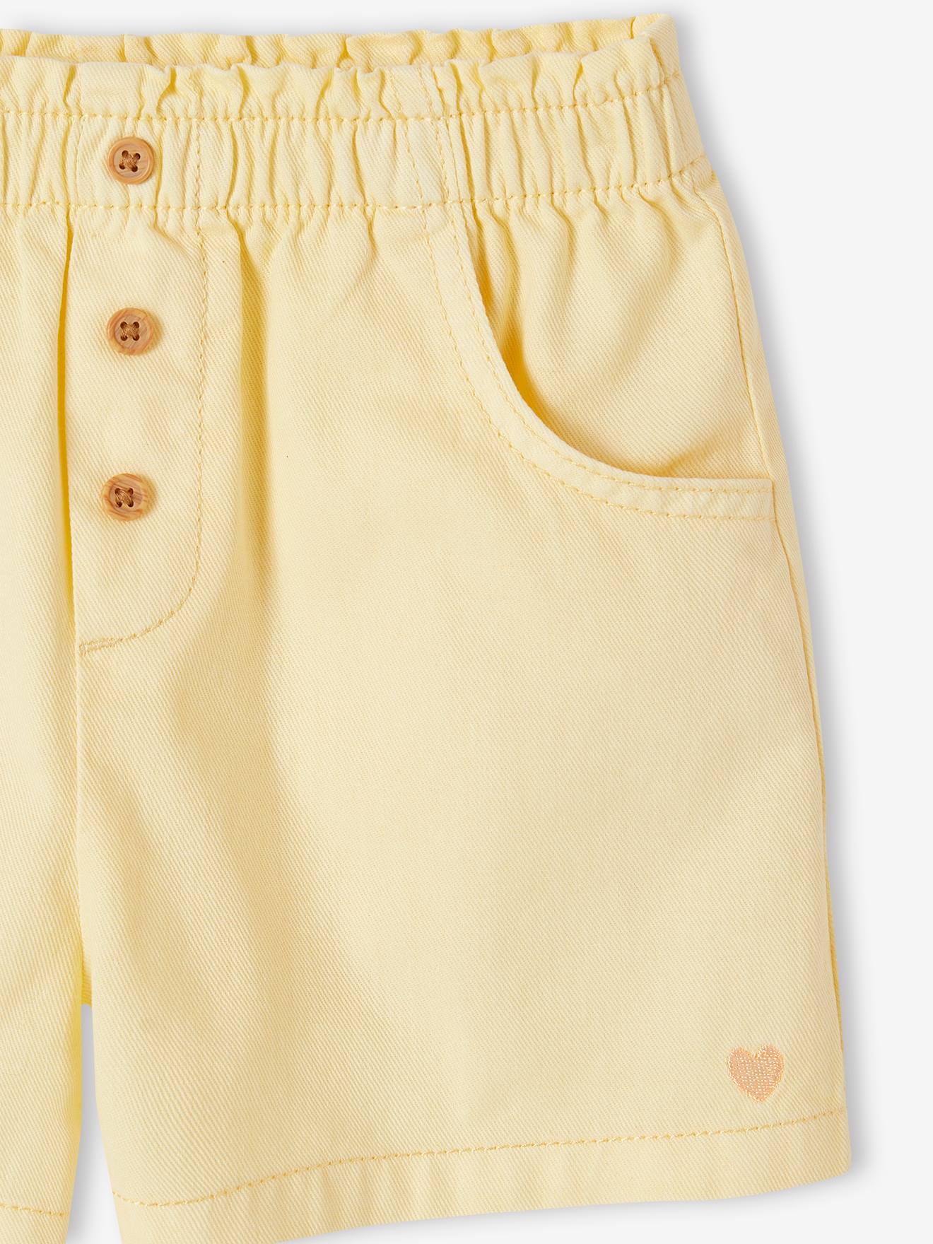 Vertbaudet Mädchen Shorts mit Schlupfbund - pastellgelb