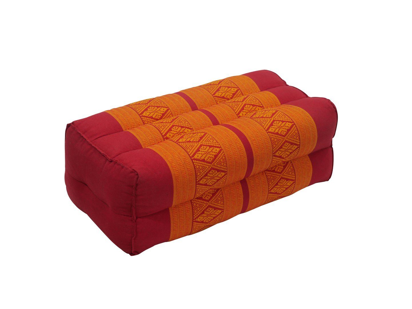 my Hamam Yogakissen Yoga-Meditationskissen, Thaimassage Kissen, unterstützend, rot-orange mit orientalischem Muster