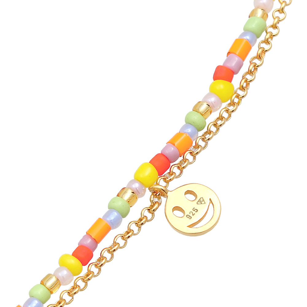 Elli Elli Bracelet Perles pour enfants Couche Beads Smile Emoji en argent sterling 925 Bracelet