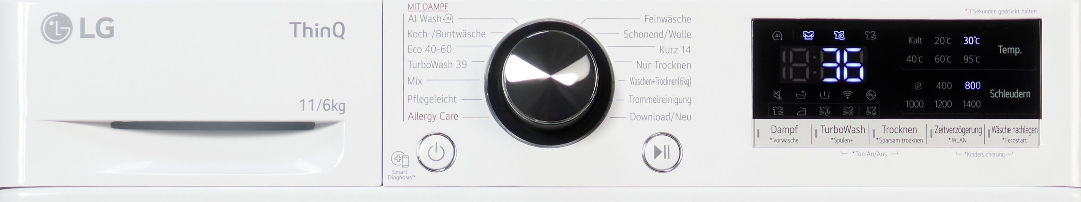 LG Waschtrockner Serie 7 W4WR70E6Y, 11 kg, 6 kg, 1400 U/min