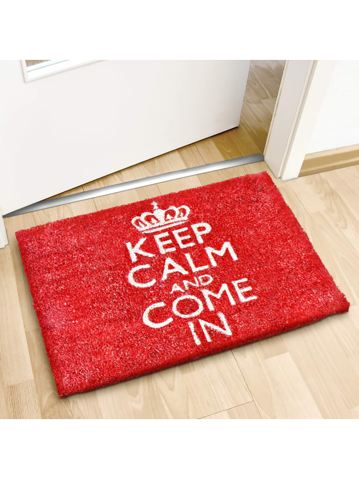 relaxdays Fußmatte Keep calm in Rot - (B)60 x (T)40 cm günstig kaufen onesize