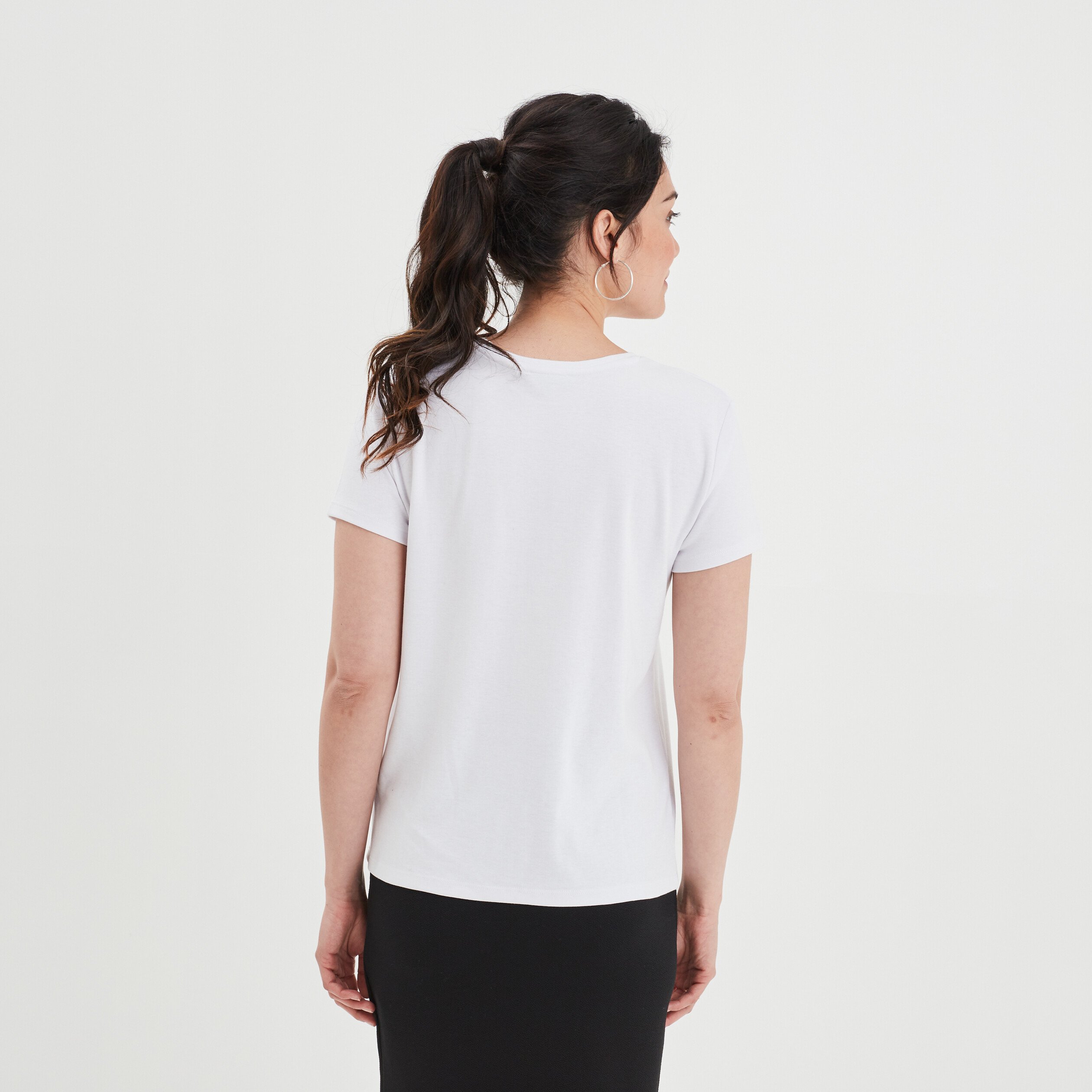 T-shirt ajusté à strass Mosquitos blanc femme | La Halle