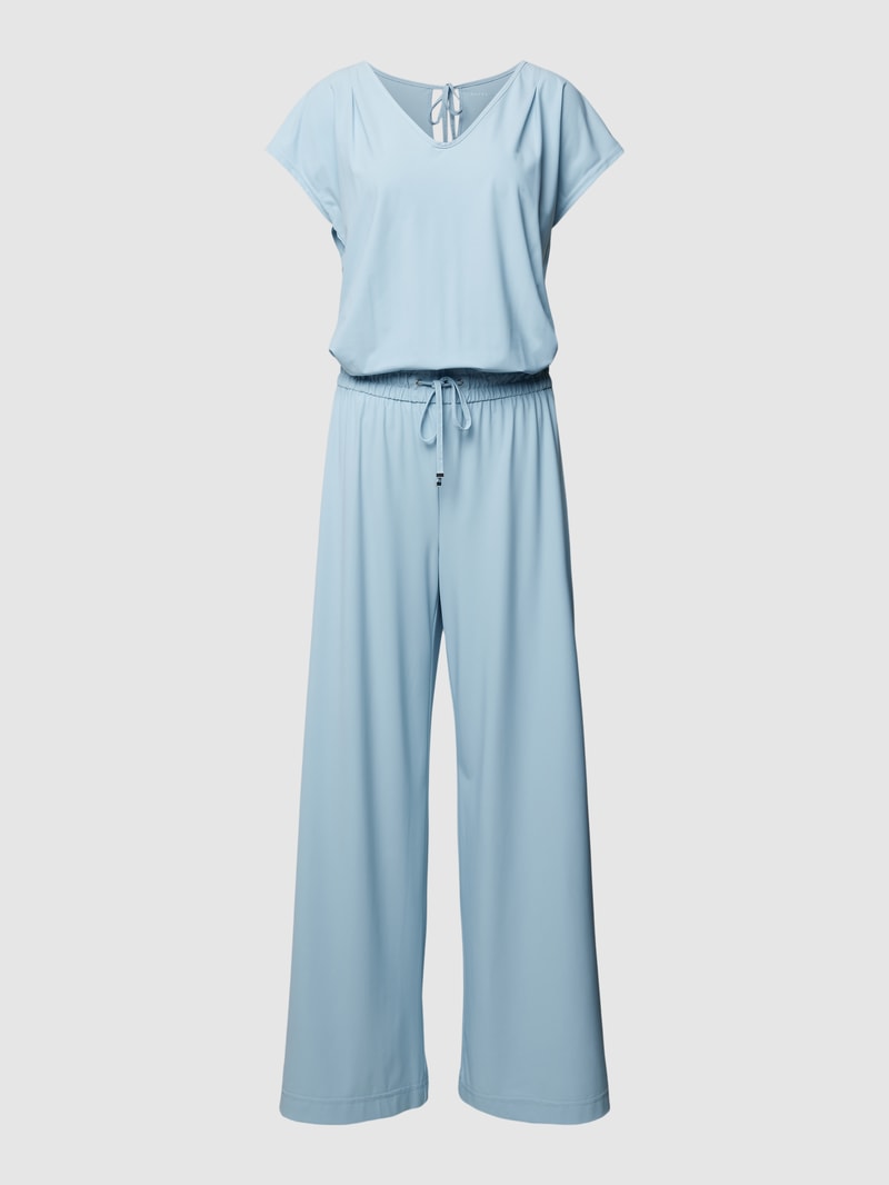 Jumpsuit mit V-Ausschnitt Modell 'JO' in hellblau